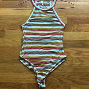 Striped Halter top body suit